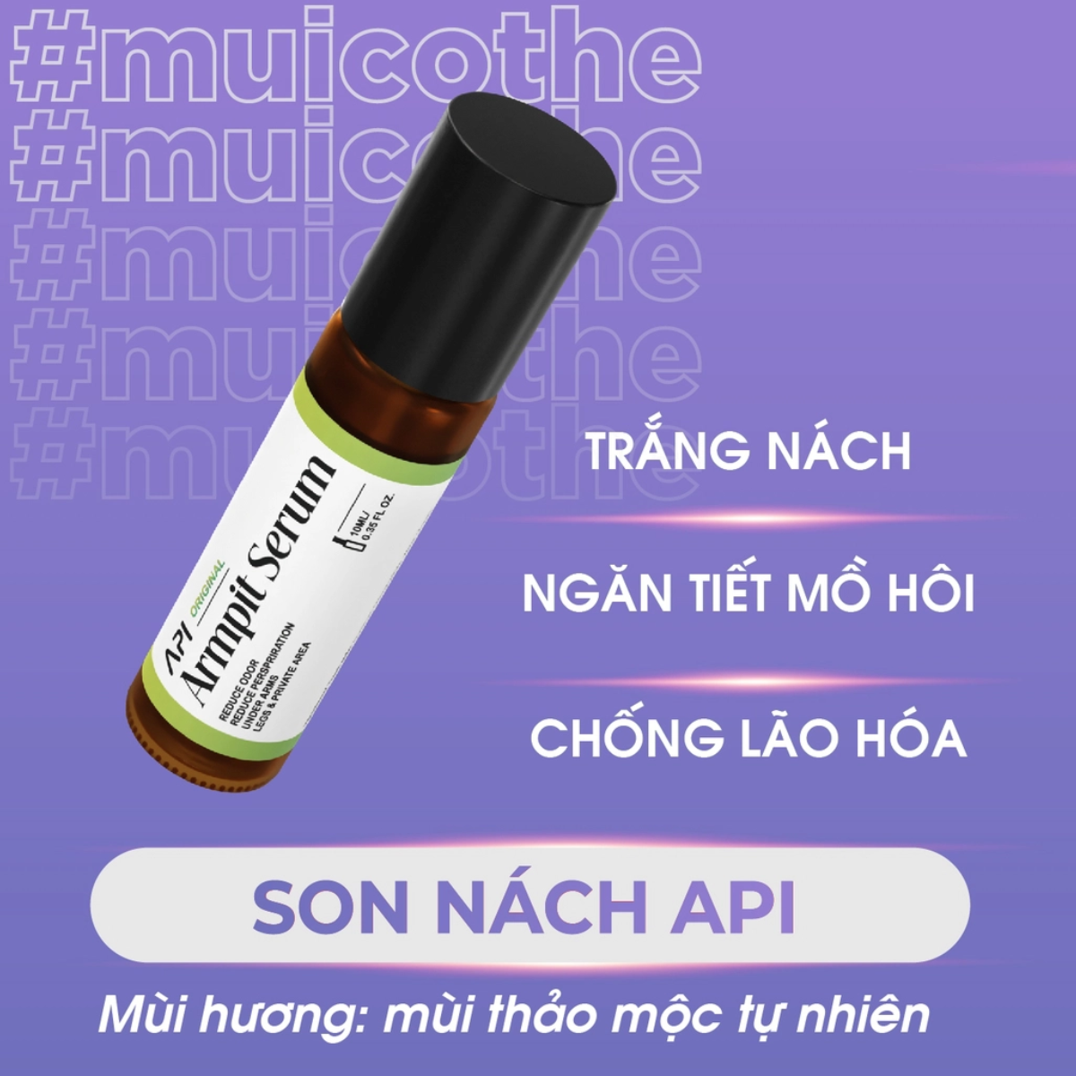 Son Nách Api - Lăn Khử Mùi Hôi Nách Mee Natural Cho Nam Và Nữ 10ml