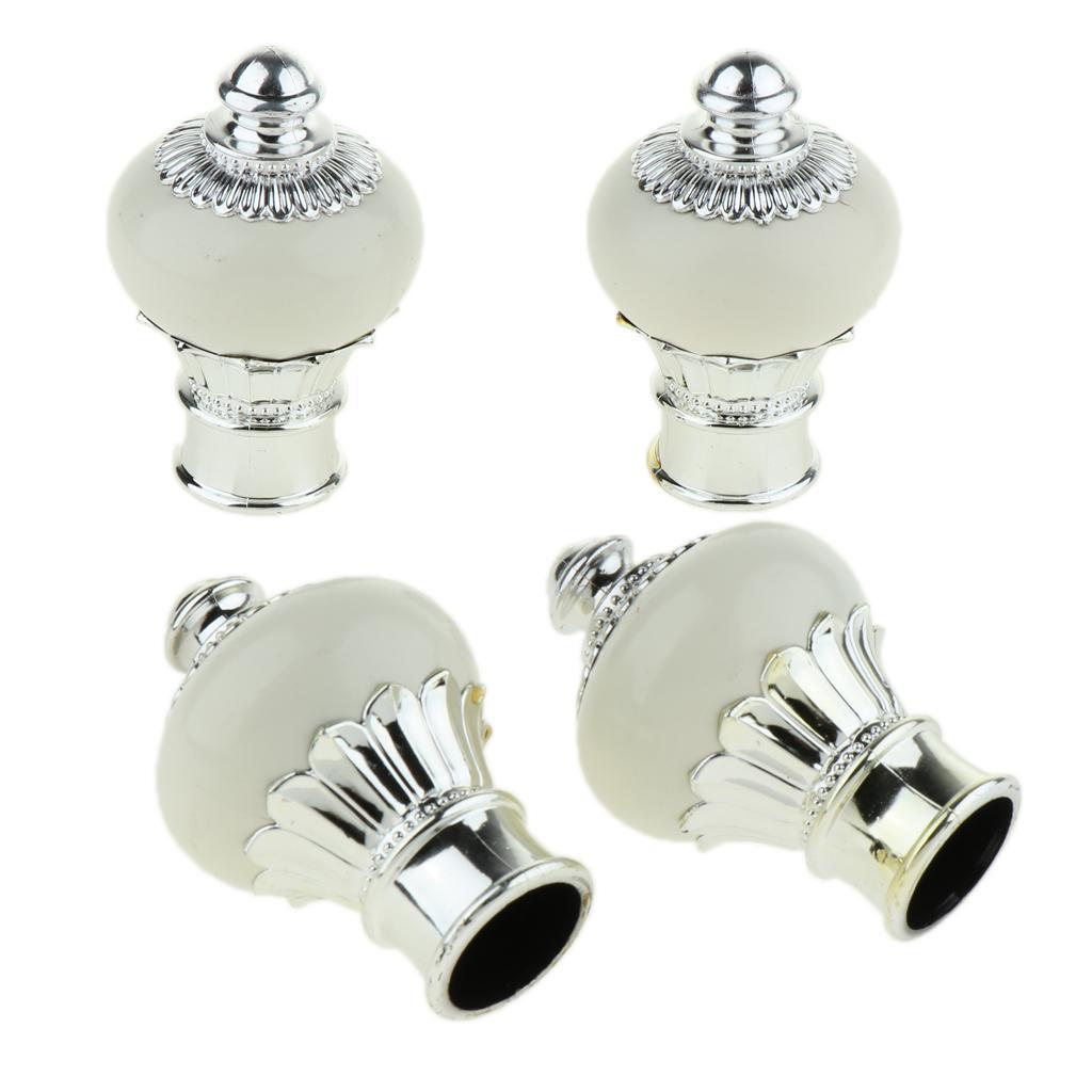 8pcs Novelty Curtain Rail End Kits Dia.*28mm Home Window Improvement