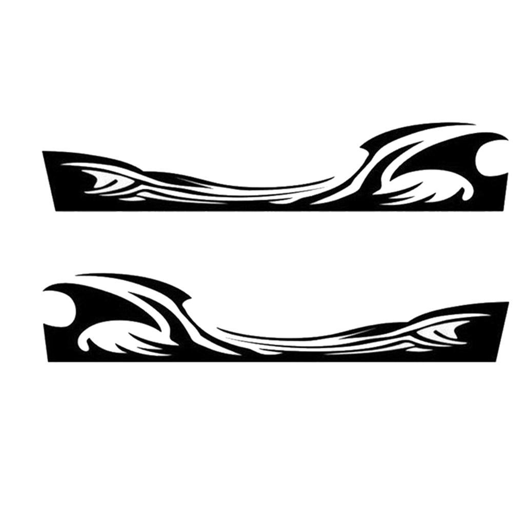 Set of 2 Black Car Side Body Vinyl Decal Sticker Front Rear Bumpers Decor