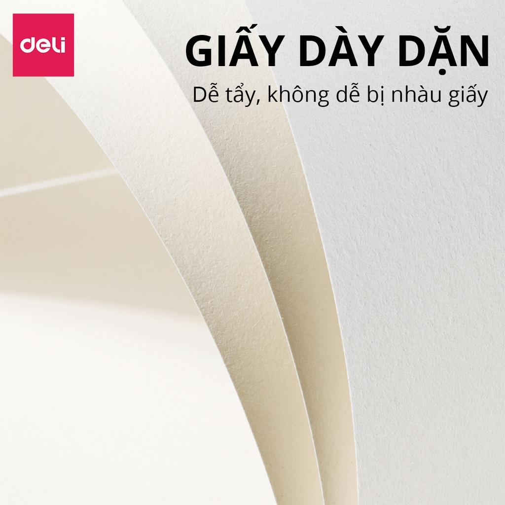 Sổ Tay Vẽ Phác Thảo Chuyên Nghiệp 100gsm 80 Trang Cao Cấp Finenolo Deli - Sketchbook Giấy Trơn Gáy Xoắn Ngang - EN025