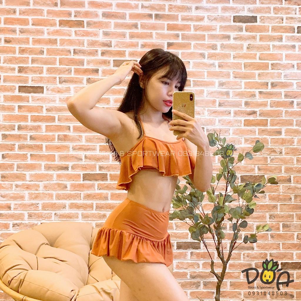 Bikini đồ bơi 2 mảnh bèo yếm cam đất