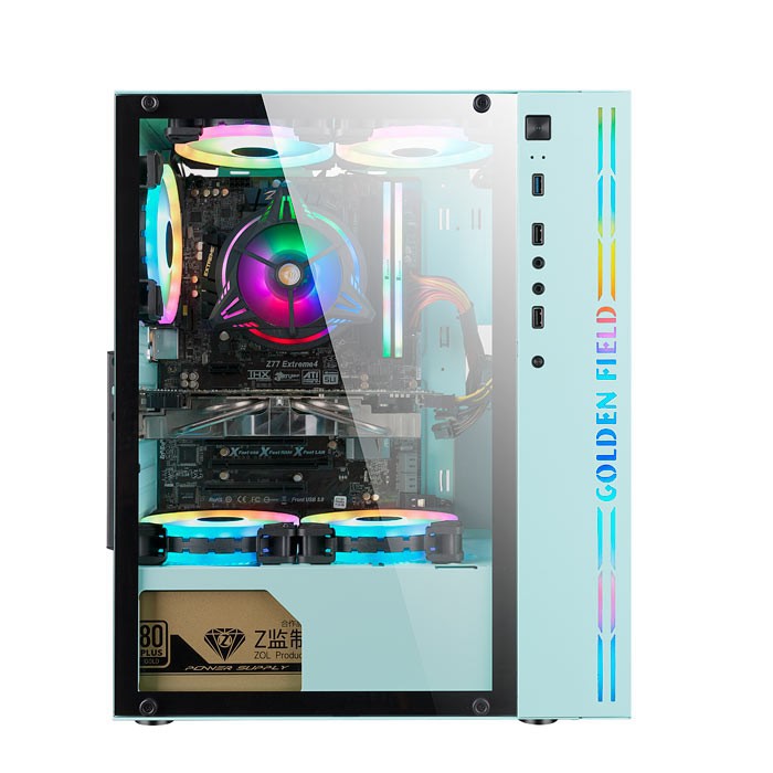 Vỏ máy tính Case Golden Field RGB1-FORESEE Pink/Blue (Hồng/Xanh) - Hàng Chính Hãng