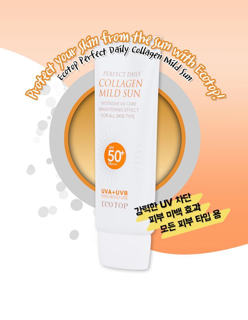 Kem chống nắng Ecotop Perfect Daily Collagen Mild Sun SPF50+ PA+++ 70ml