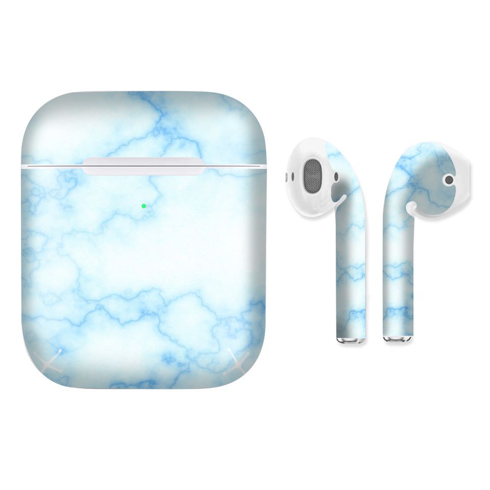 Miếng dán skin chống bẩn cho tai nghe AirPods in hình Đá xanh - dah001 (bản không dây 1 và 2)