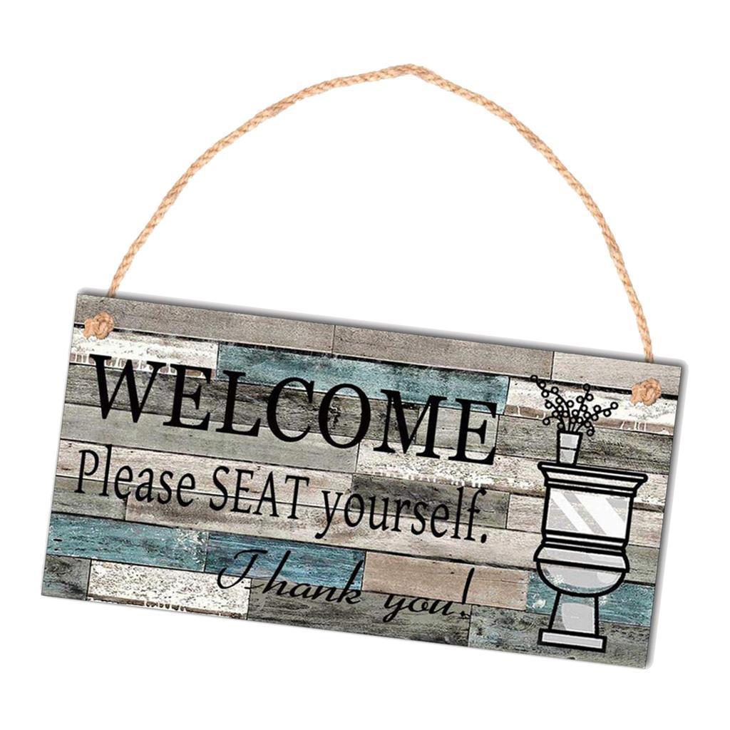 SIGN  and outdoor Hanging Plaque Please Seat + Jute Rope