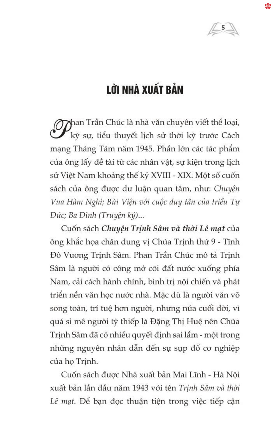Chuyện Trịnh Sâm và thời Lê Mạt - bản in 2024