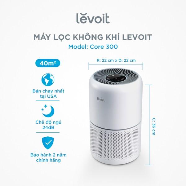 Máy Lọc Không Khí Diệt Khuẩn Levoit Core 300 40m2 | Bộ Lọc HEPA H13 Lọc Bụi Mịn - Hàng Chính Hãng