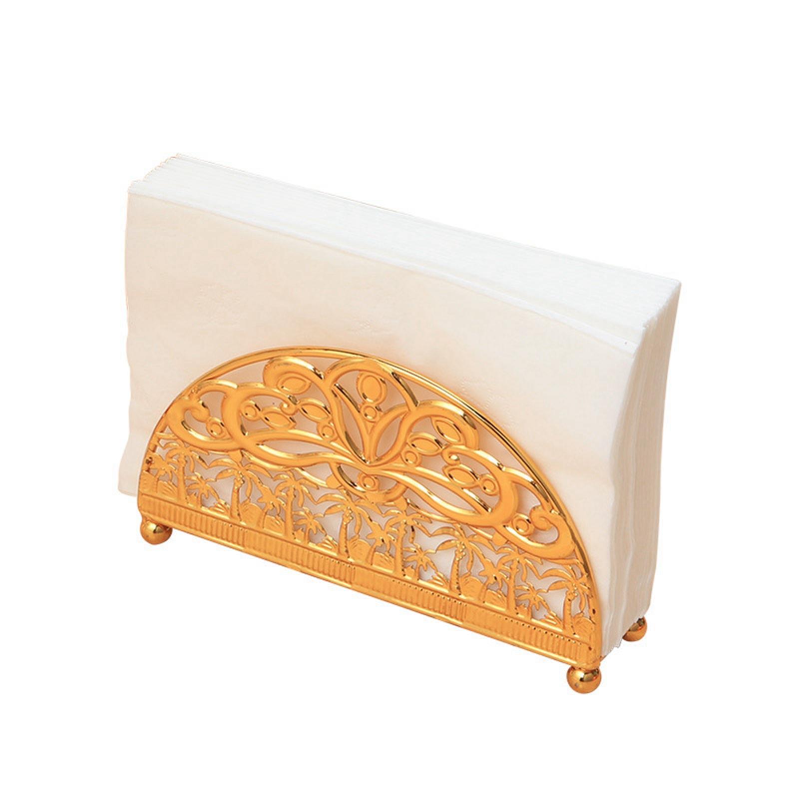Iron Restaurant Paper Rack Tissue Rack Cafe Paper Towel Dispenser Storage Golden