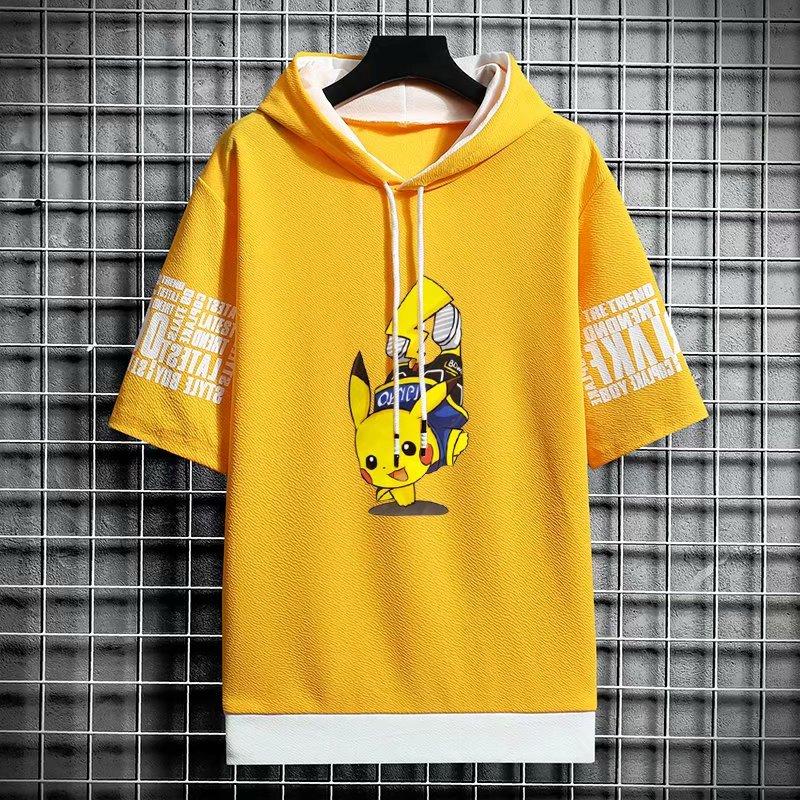 Áo Hoodie Ngắn Tay Form Rộng Phong Cách Hàn Quốc Dành Cho Nam