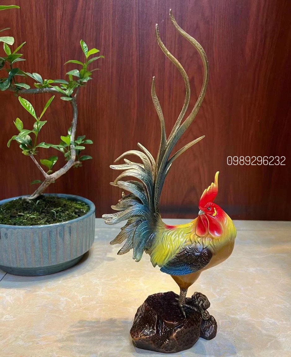 Tượng Gà Decor siêu víp bằng đồng - Gà Víp phong thủy
