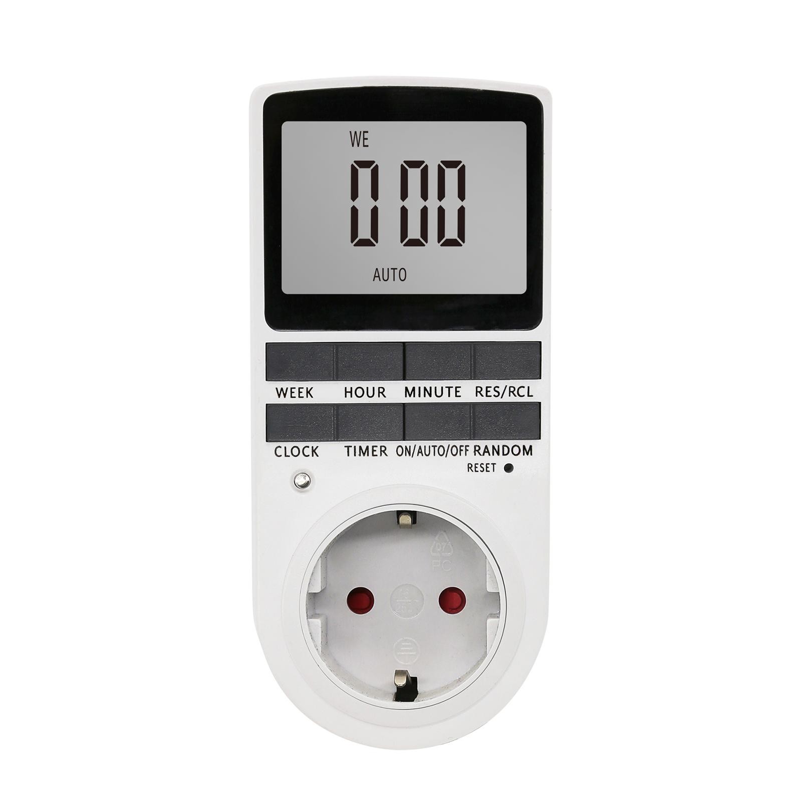 Digital Timer Switch Socket Digital Electronic Timer Switch LCD Display Plug-in Programmable Time Switch Energy Saving Intelligent Electronic Timing Socket
