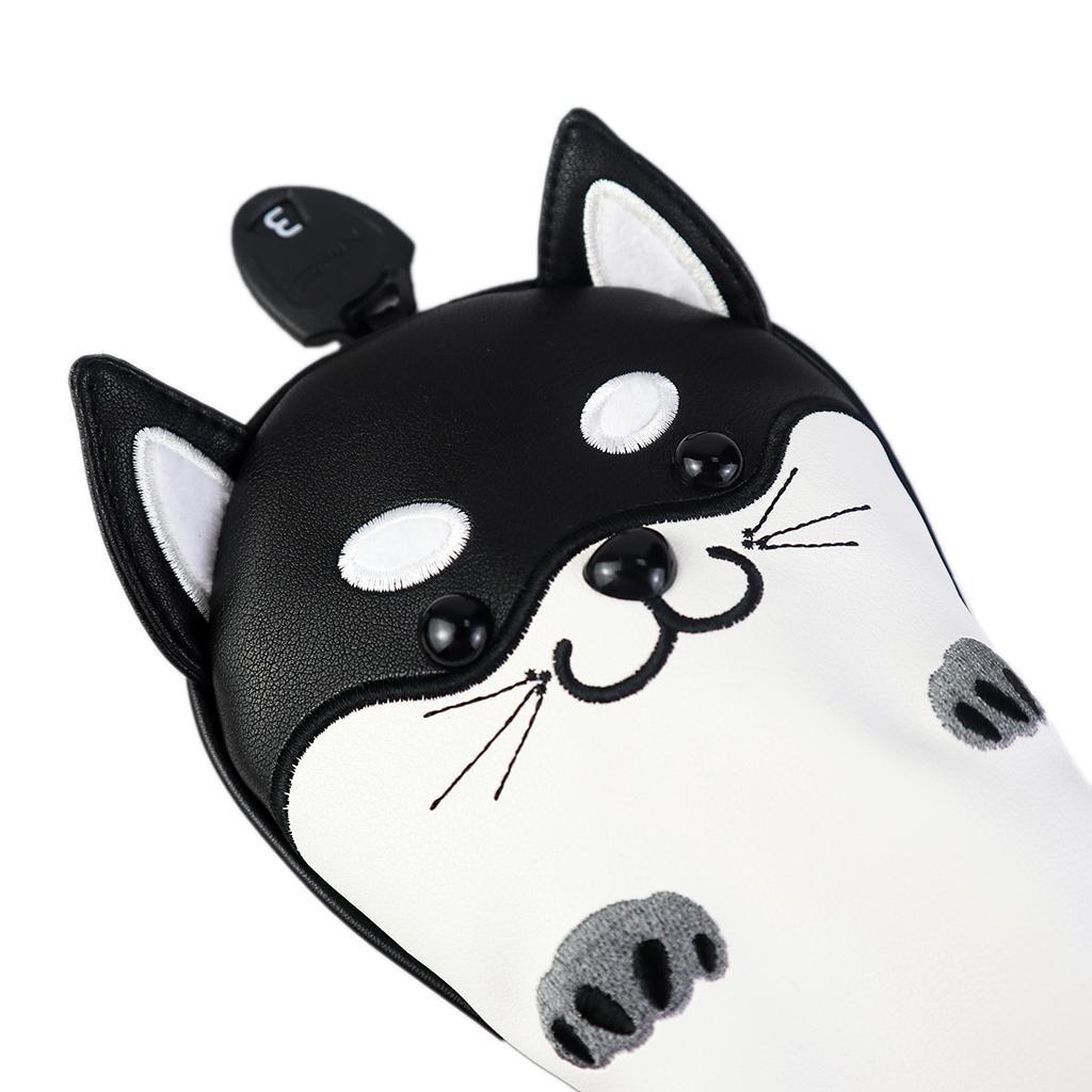 4x Golf Covers 3 5 UT Driver Headcover Cute Dog Shape Black