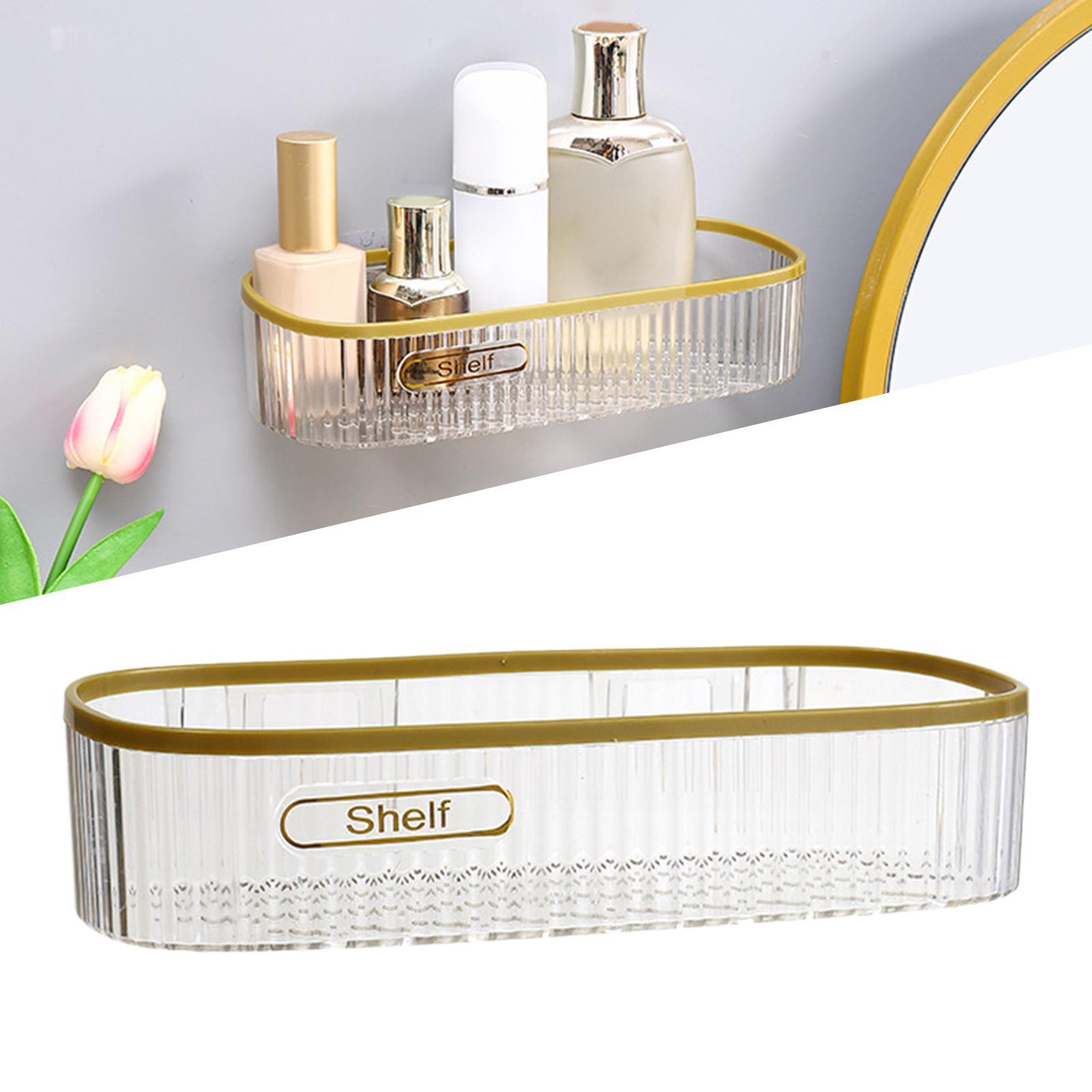 Wall Mount Shower Caddy Basket Shelf Cosmetic Organizer Floating Shelf for