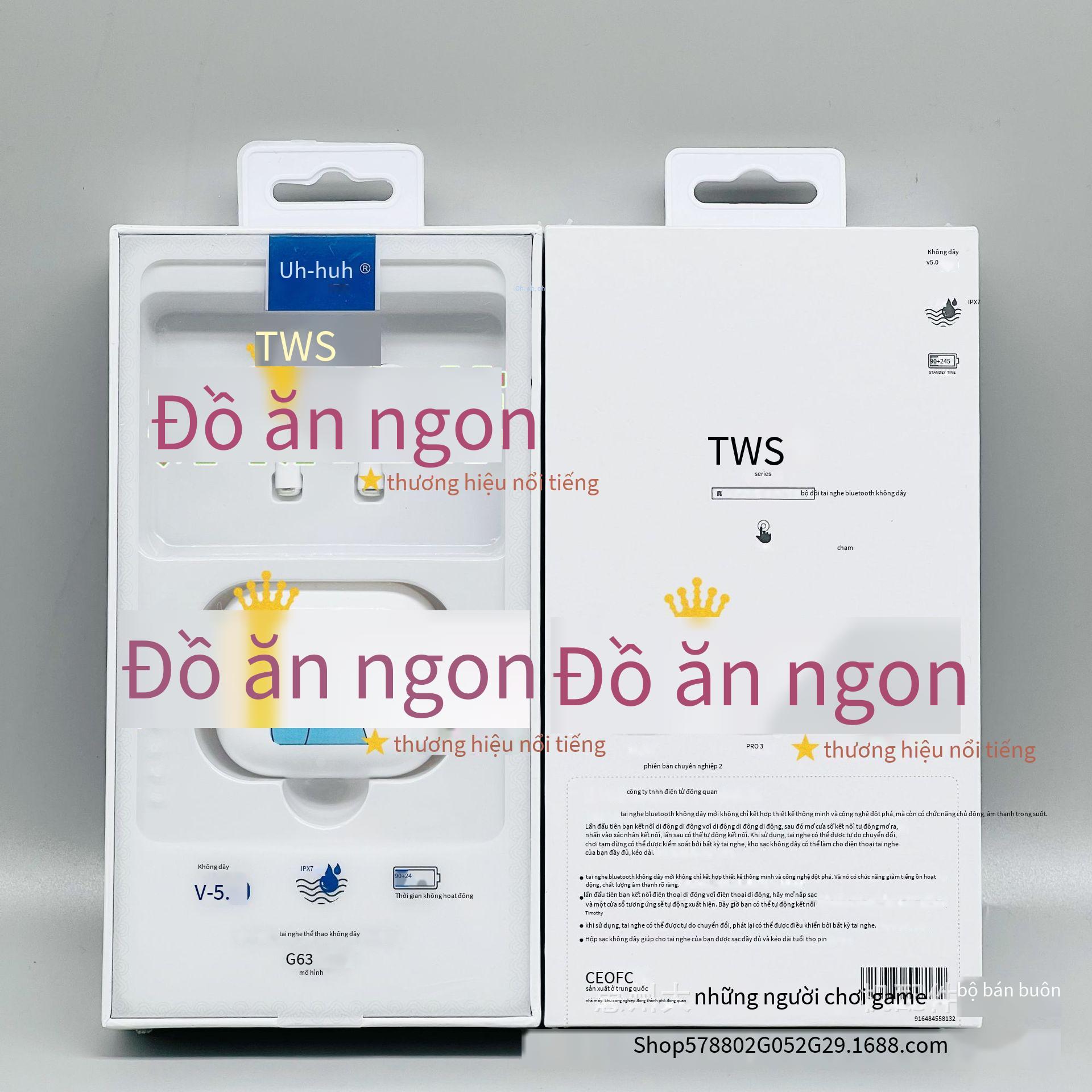 Tai nghe Bluetooth hai tai thế hệ thứ sáu được sơn nút tai không dây loại bỏ tiếng ồn bán trong tai tai nghe chơi game cảm ứng loa siêu trầm
