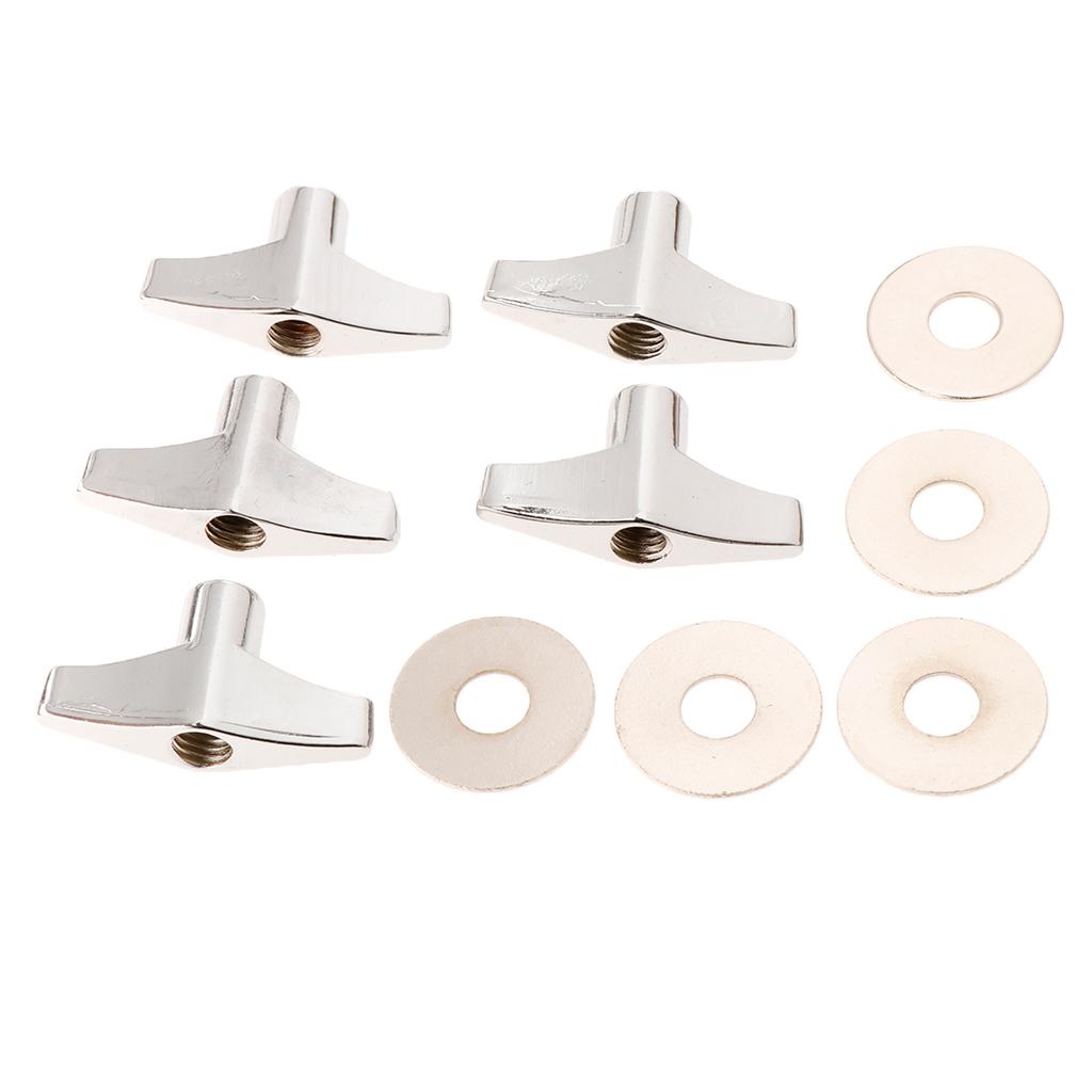 5 Pieces Quick Release Cymbal Stand Wing Nut with Gasket for Drum Parts