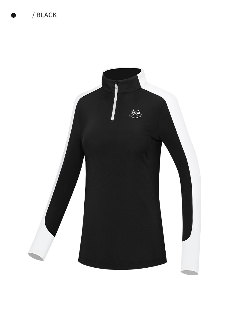 Áo dài tay golf nữ PGM - YF516 - Mẫu áo dài tay viền đen bên tay áo tạo sự thon gọn cho người mặc