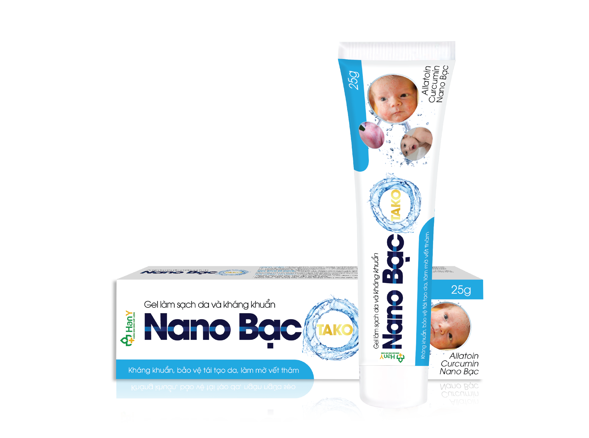 Gel Làm Sạch Và Kháng Khuẩn Nano Bạc 25g Giúp Làm Dịu Da, Giảm Hăm Tả, Rôm Sẩy