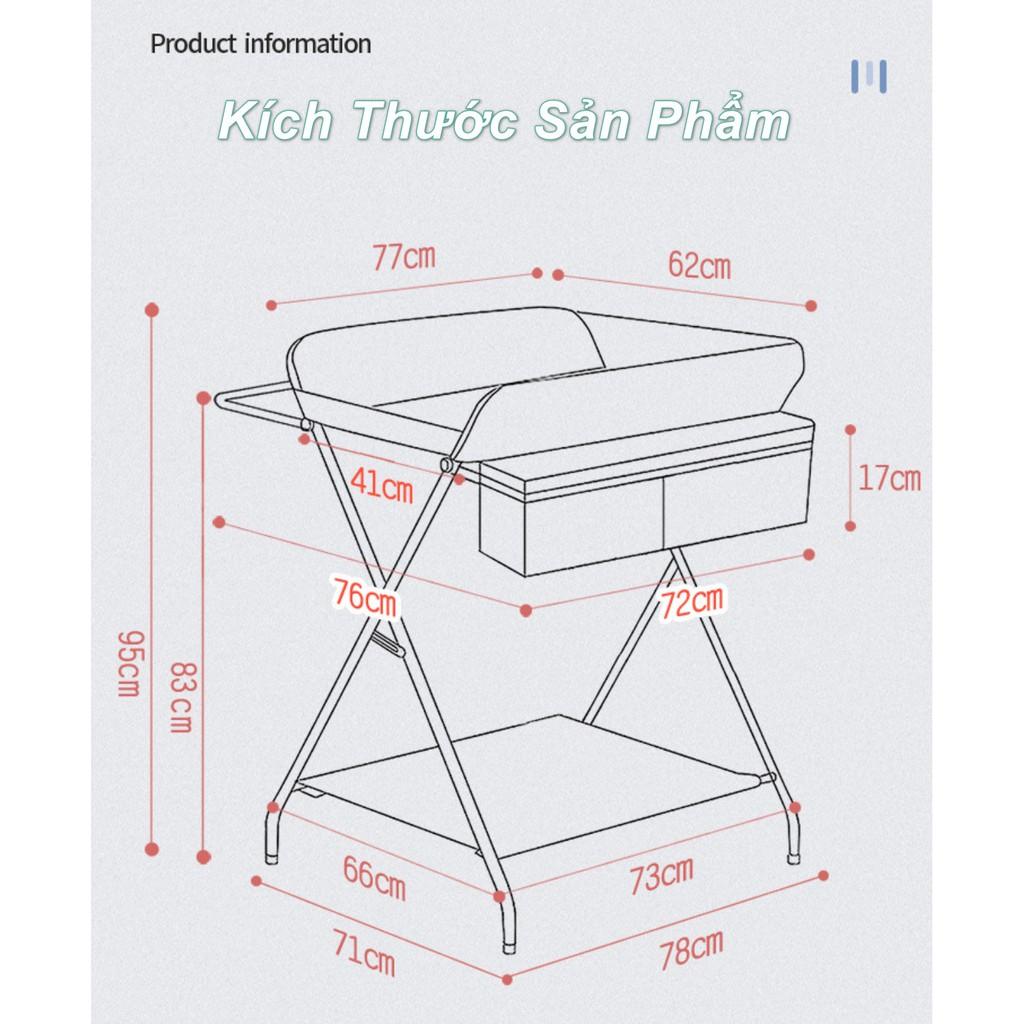 Bàn thay tã thay quần áo cho bé BlueSave 77x62x95cm xếp gọn