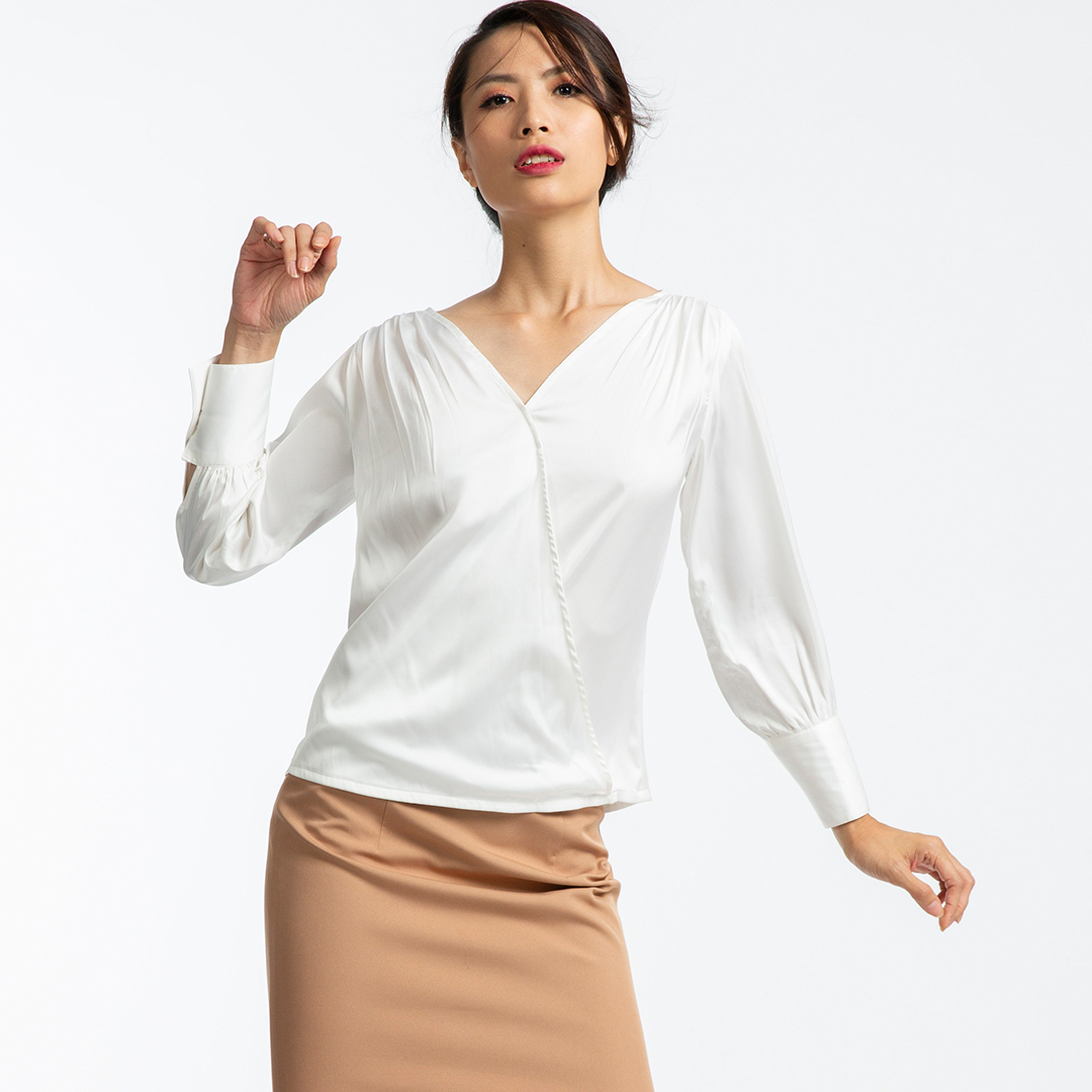 Áo Kiểu Nữ Áo Công Sở Cao Cấp Áo Đắp Vạt Thời trang thiết kế Hity TOP100