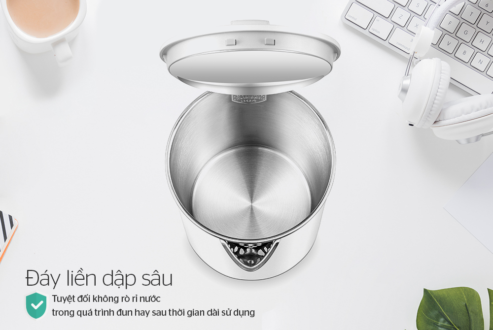 Ấm Siêu Tốc Inox 2 Lớp Cao Cấp Sunhouse SHD1386W 1.8 Lít - Bảo Hành 24 Tháng Toàn Quốc