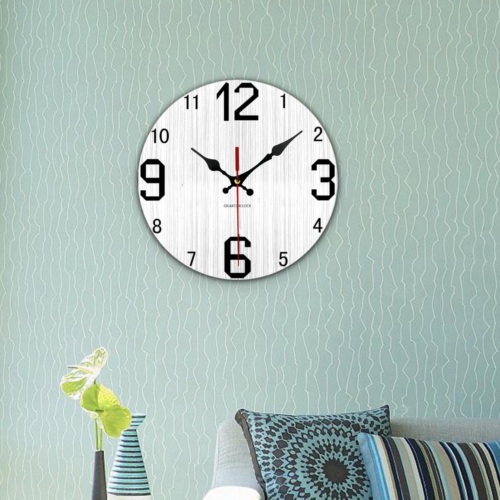 Wood Wall Clock 12inch Decorative Clocks for Bedroom Living Room Home