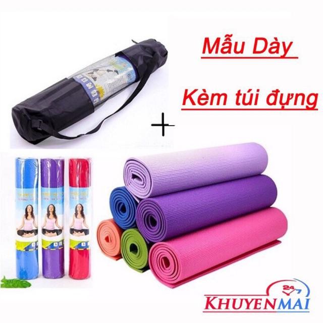 THẢM TẬP YOGA 2 LỚP HÀNG DÀY ĐẸP TẶNG KÈM TÚI ĐỰNG