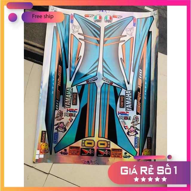 Trọn Tem rời dành cho xe Sirius mẫu zin chất liệu Crom titan 7 màu