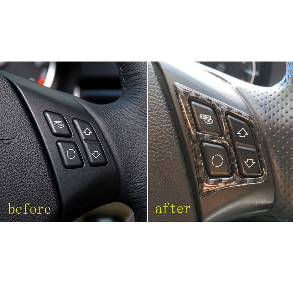 Carbon Fiber Replacement Steering Wheel Buttons Stickers Trim For E90