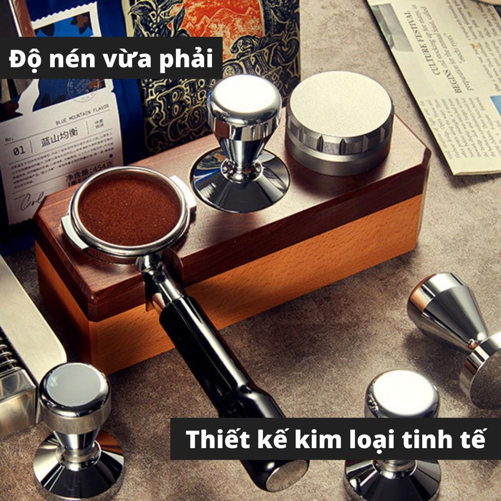 Tamper OCD Dụng cụ nén cà phê pha Espresso nén cafe Inox cao cấp đường kính 51 53 58 mặt chia ba cho máy pha chuyên dụng