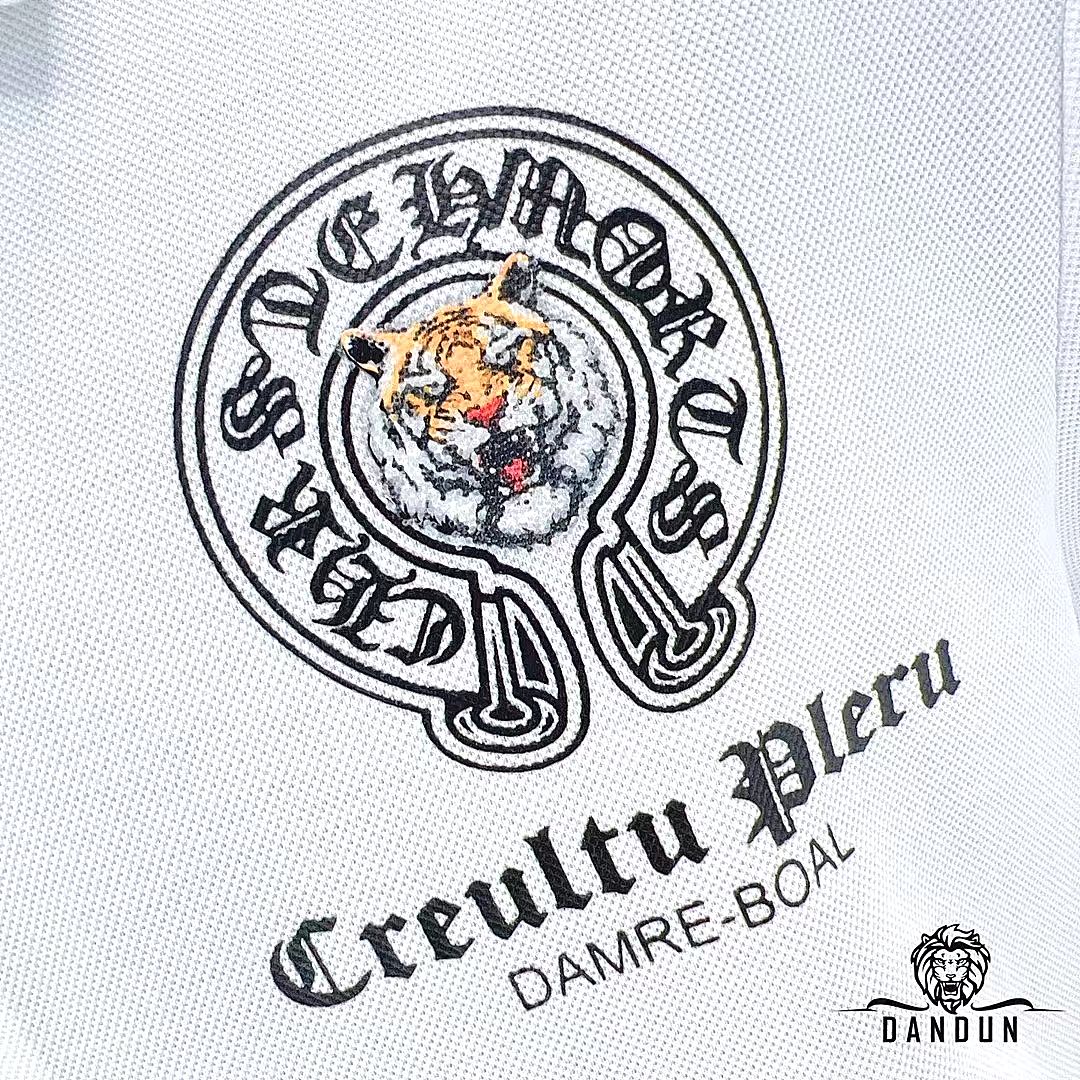 Áo thun nam tay ngắn cao cấp TC chất vải cotton thoáng mát, cùng họa tiết in logo con hổ trước ngực, sau, phong cách năng động-8803