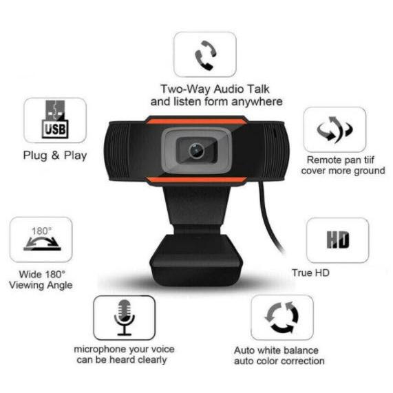 Webcam học online kẹp máy tính cao cấp, có mic, gọi video sắc nét full HD 1080p