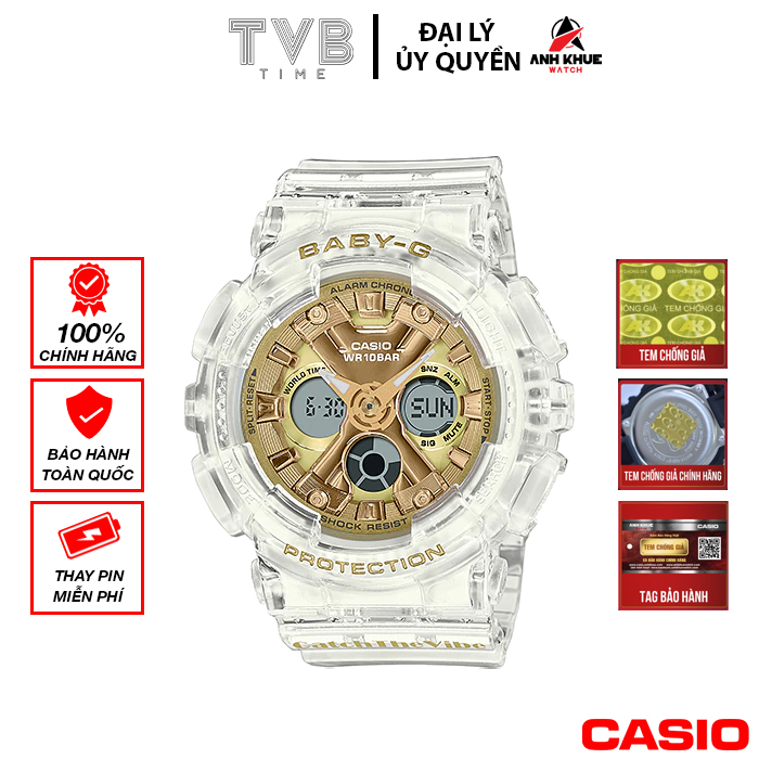 Đồng hồ nữ dây nhựa Casio Baby-G chính hãng BA-130CVG-7ADR