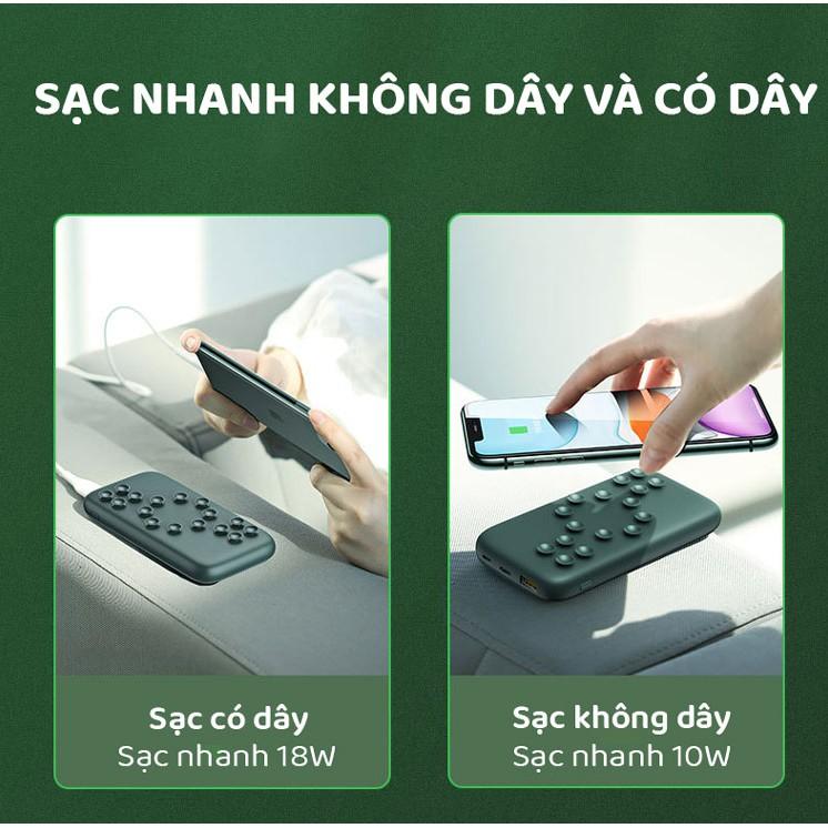 Pin sạc dự phòng USAMS Suction Cup hít nam châm không dây 10.000mAh