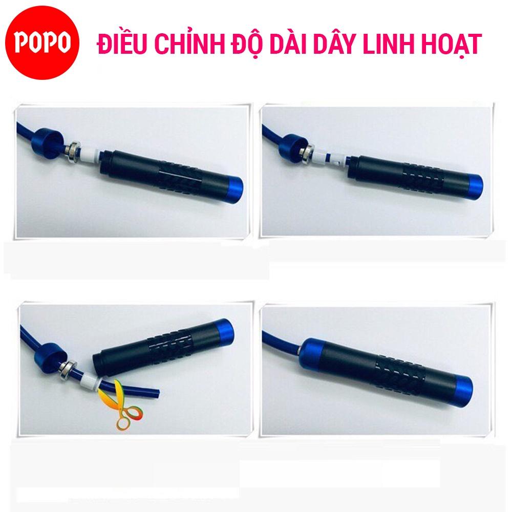 Dây nhảy giảm cân thế hệ mới, tay cầm bằng nhôm có nốt sần chống trượt, dây nhảy thể thao 3m tặng kèm túi đựng TS62 POPO