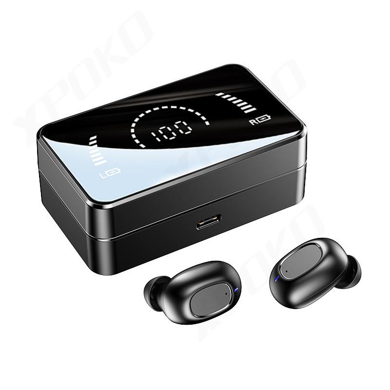 TWS Không Dây Bluetooth Tai Nghe HD Gương Màn Hình Màn Hình Hiển Thị LED Tai Nghe Có 3500MAh Sạc Hộp 9D HIFI Stereo Tai Nghe Nhét Tai Tai Nghe