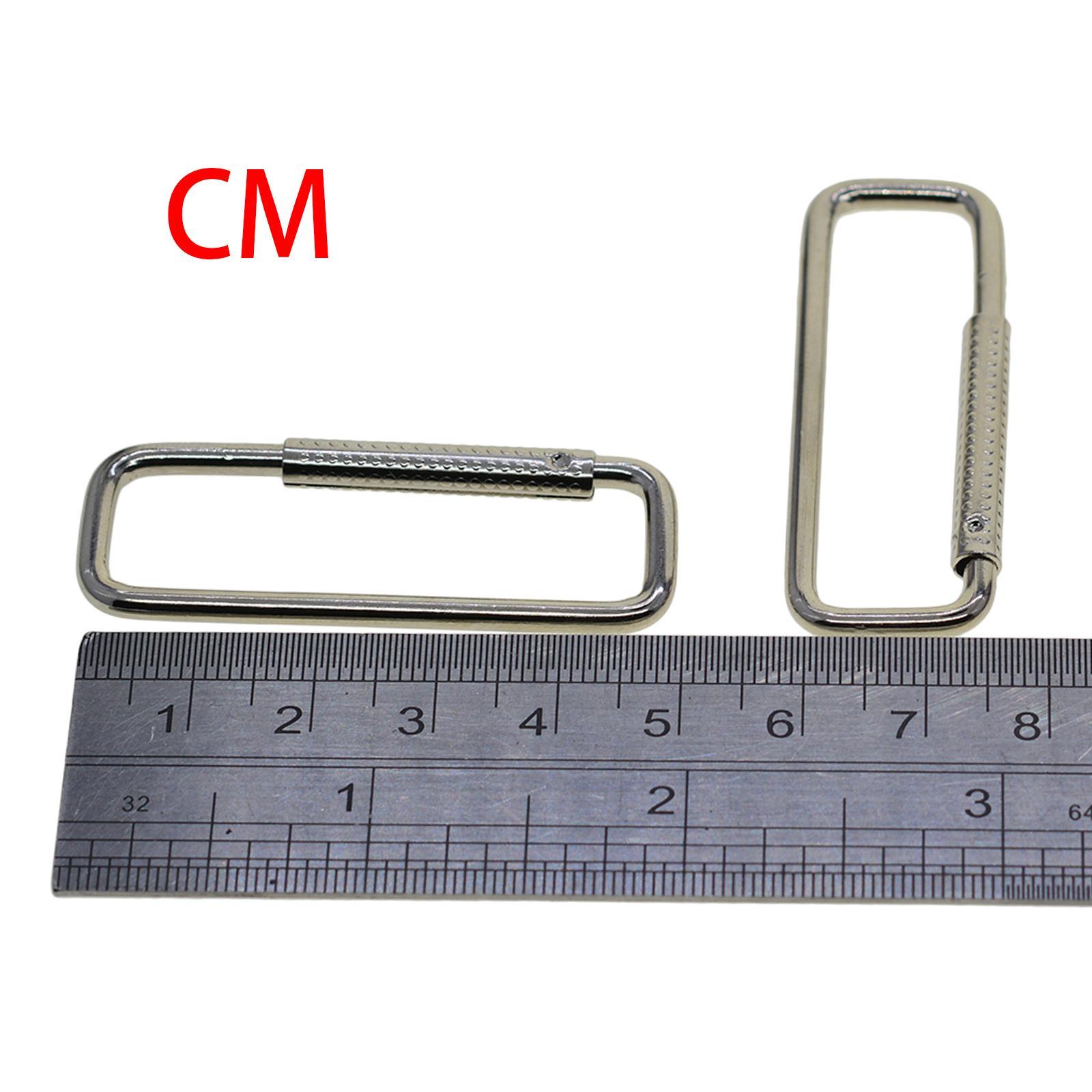 10Pcs Rectangle Carabiner Clips Hook Portable Durable Multifunctional Metal Sturdy DIY Keychain Clips Spring Buckle for Outdoor Indoor Bags