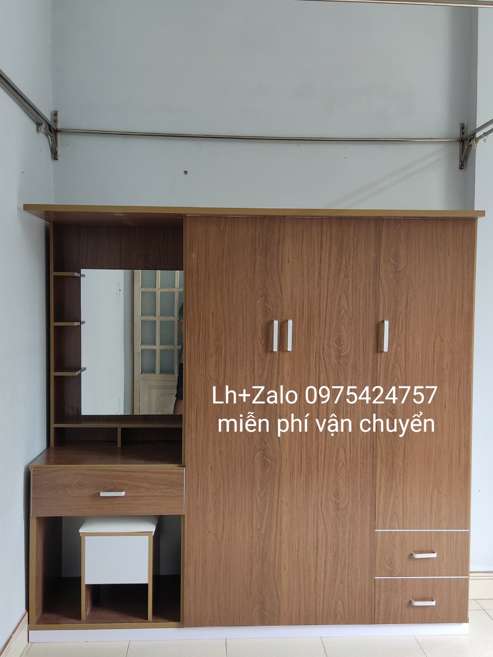Tủ nhựa đài loan liền bàn trang điểm