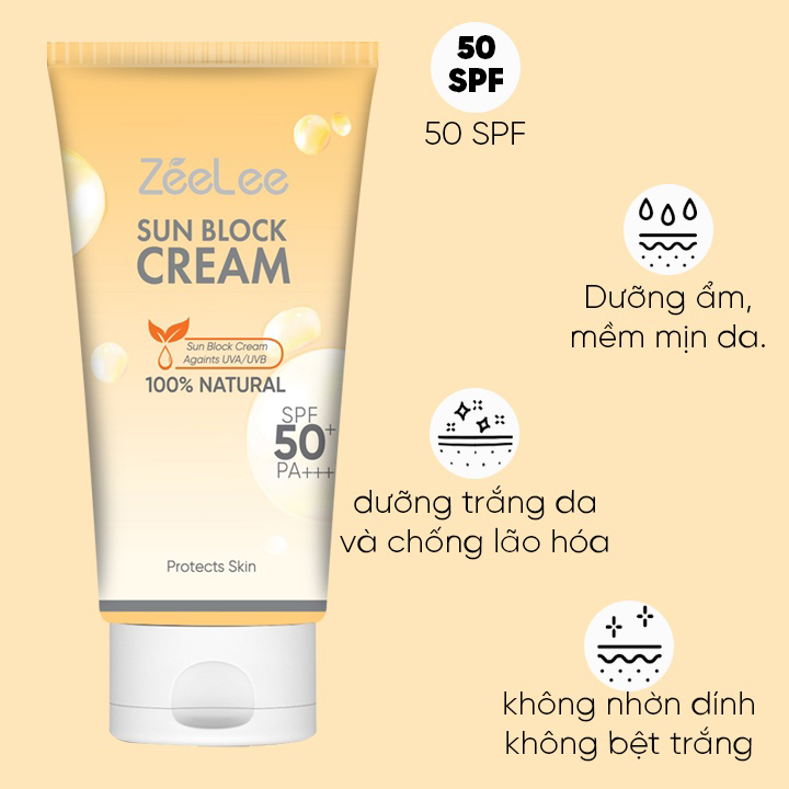 Kem Chống Nắng ZeeLee Giúp Da Chống Tia UV Ngăn Ngừa Sạm Da 60ml