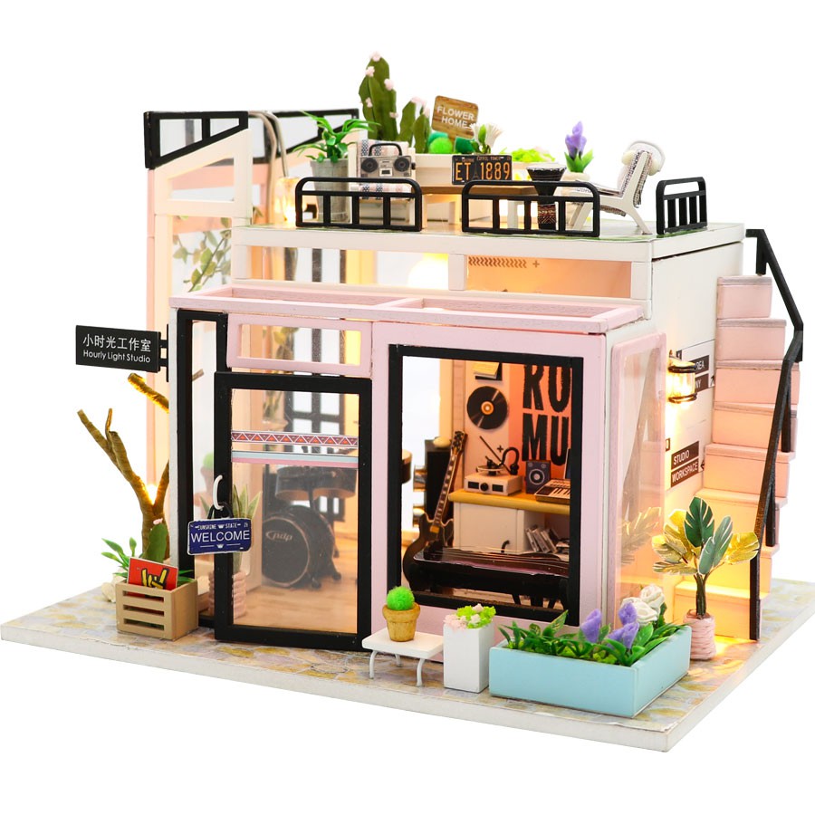 Mô hình nhà gỗ búp bê Dollhouse DIY - M903 Hourly Light Studio