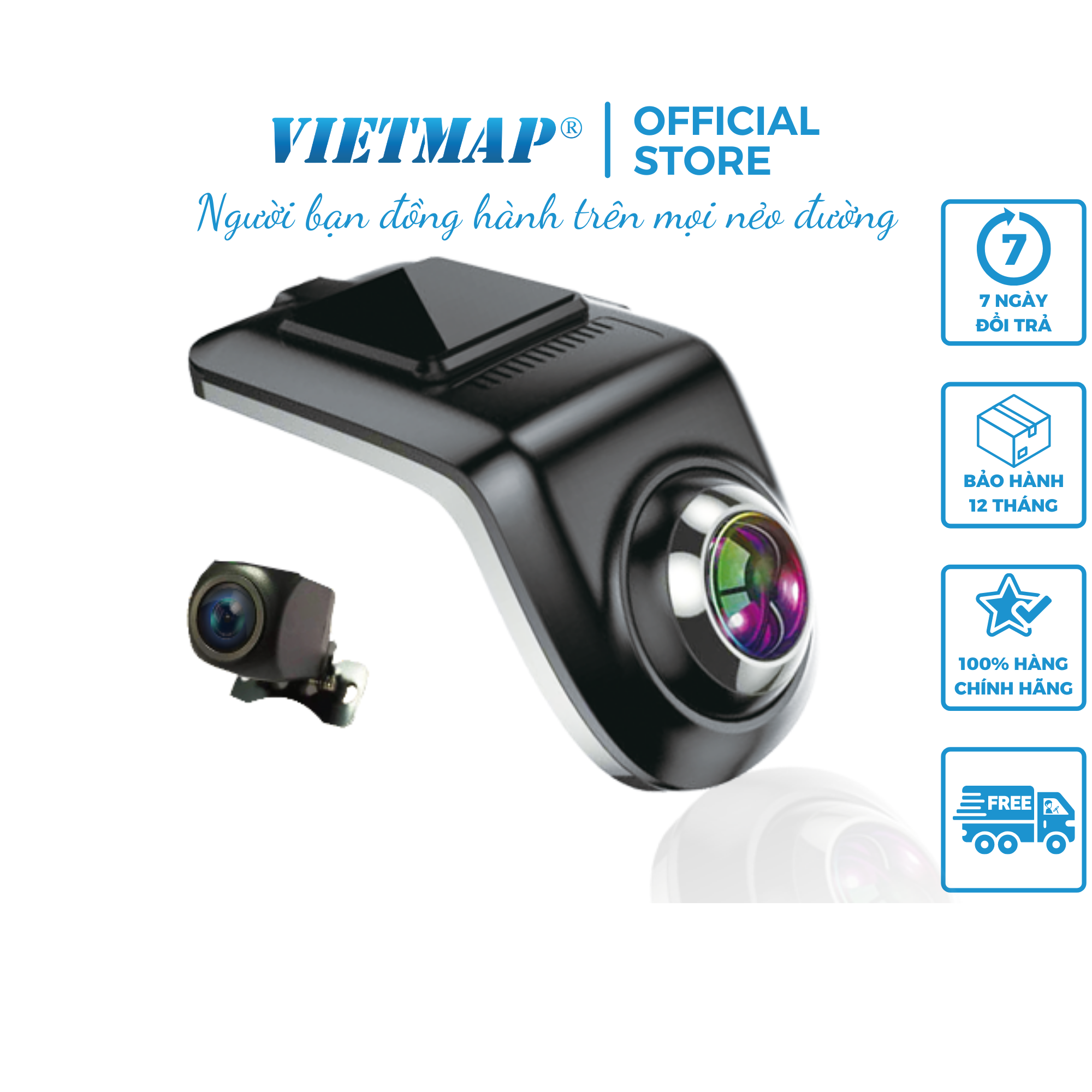 VIETMAP V5 - Thẻ 32GB - Camera Hành Trình Ô tô Kết Nối DVD Android - Điều Khiển Giọng Nói - Hàng Chính Hãng