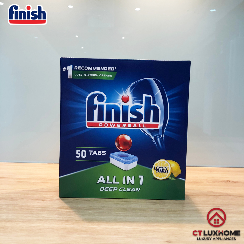 Viên rửa chén bát Finish All In One 50 viên hương chanh - 6 chức năng [RẺ VÔ ĐỊCH}