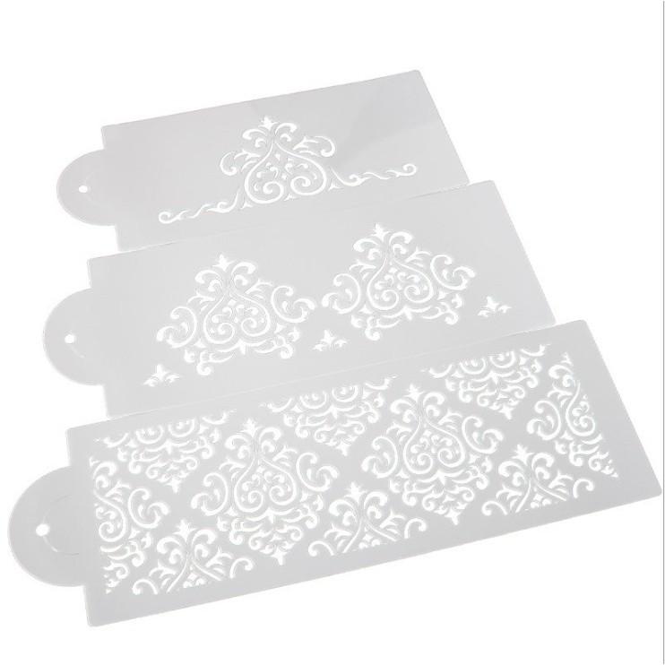Khuôn Hoa Văn Tạo Hình Trang Trí Bánh Kem Cao Cấp - Decor bánh kem châu âu bánh đám cưới - DIY CBHOAVAN3P