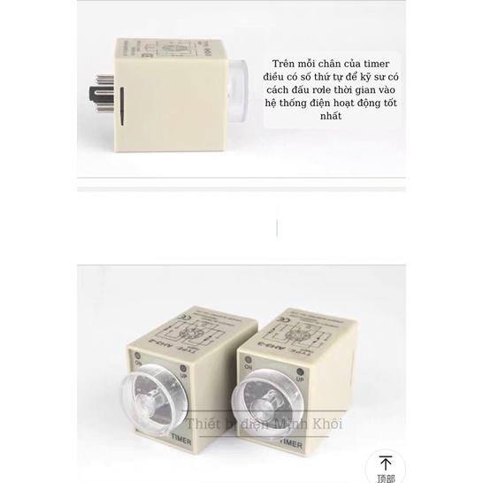 Rơ le thời gian 220v CKC AH3-3 220V kèm đế, relay thời gian điện tử,timer ckc, rơ le thời gian, rơ le hẹn giờ, timer