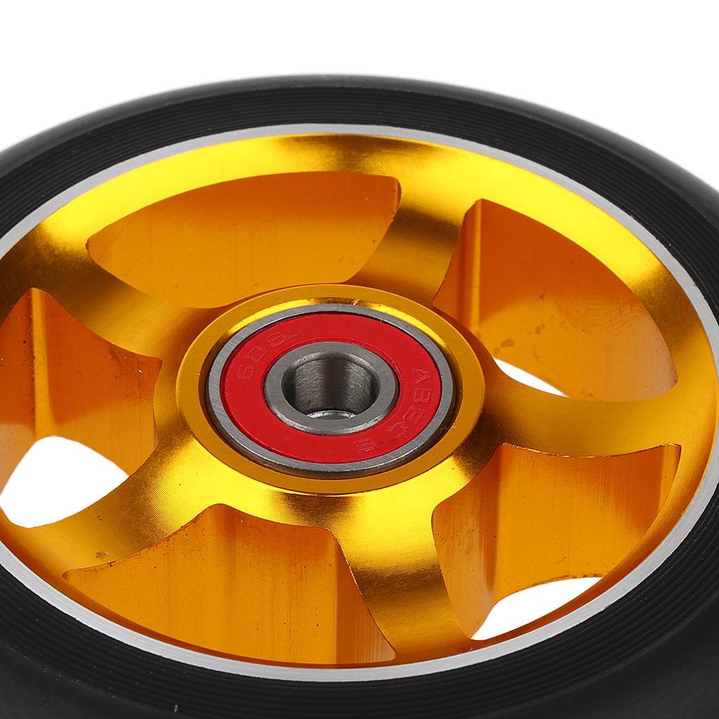 2 Sets of 100mm Replacement Wheels with Gold And Blue Bearings And Bushings