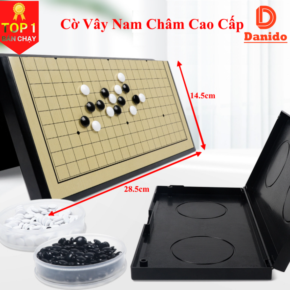 Bộ cờ vây nam châm chất lượng cao 28x28 và 37x37cm, Có hộp đựng là bàn cờ vây - Chính Hãng D Danido