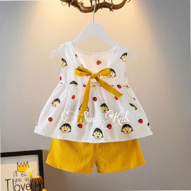 Bộ cho bé 1-6tuổi cotton - đũi, Váy mùa hè cộc tay cho bé gái - susan kids