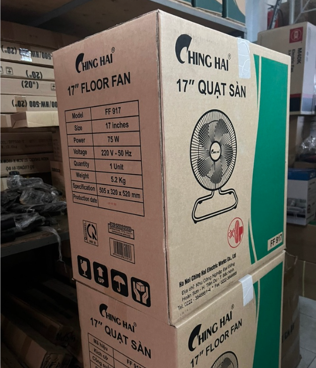 Quạt sàn công nghiệp ChingHai FF917 - 75W - Cánh 450mm