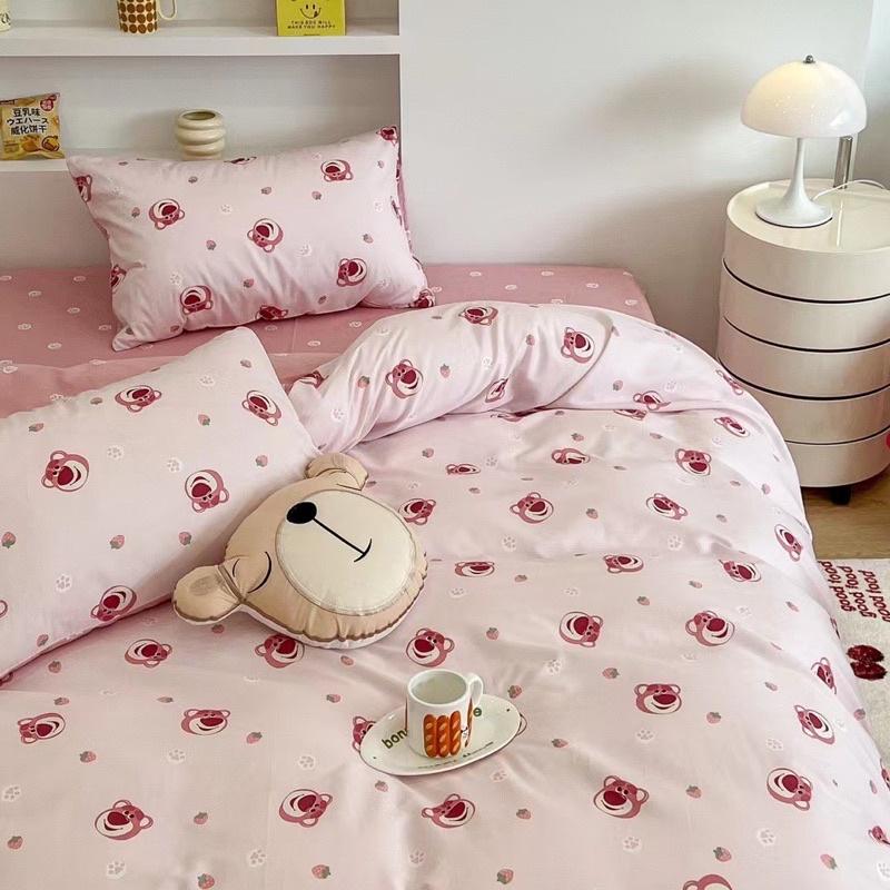 Set Cotton Living Hàng Nhập Khẩu 100% cotton Gấu Đỏ Đáng Yêu