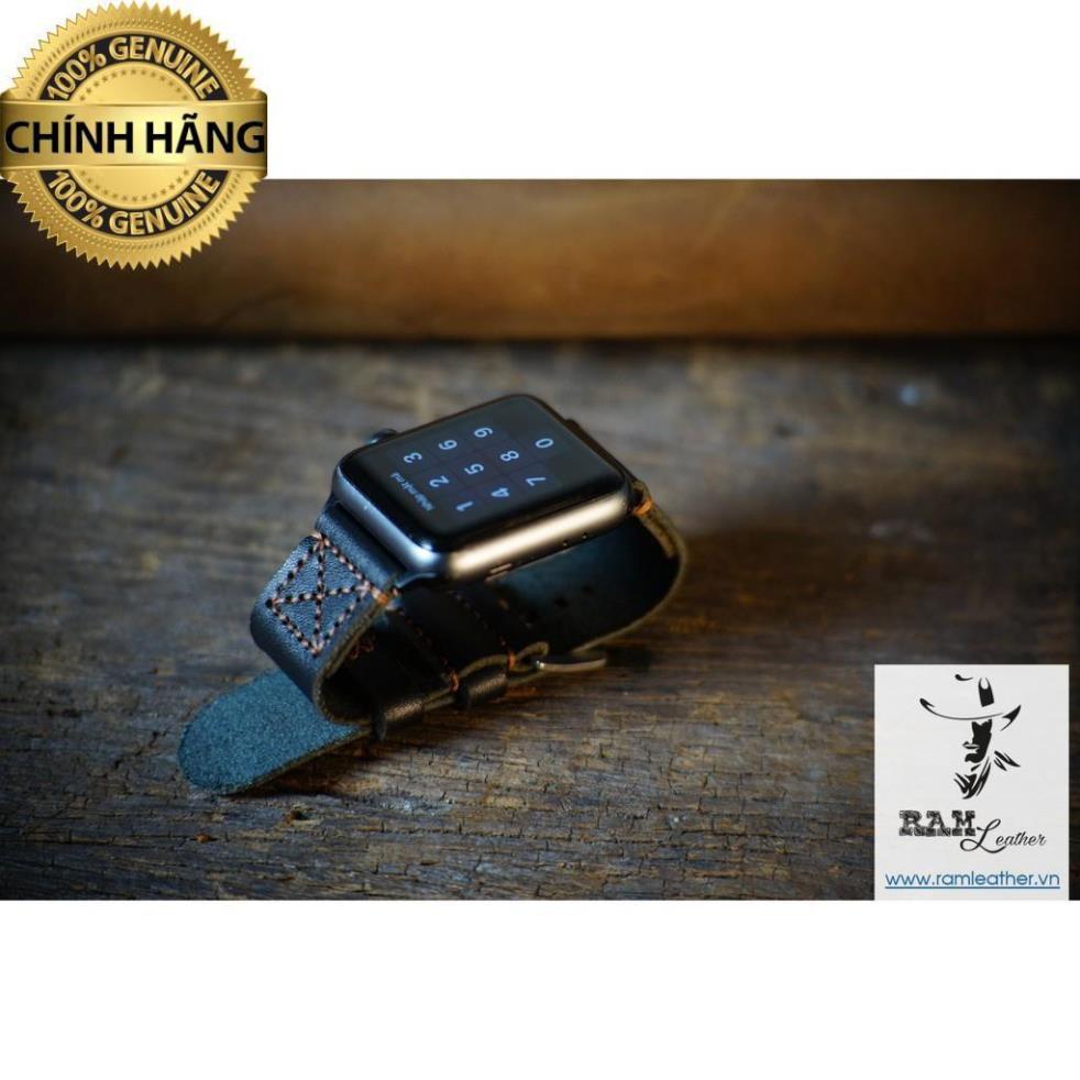DÂY DÀNH CHO APPLE WATCH DA BÒ ĐEN SIMPLE THANH LỊCH - RAM SIMPLE X .