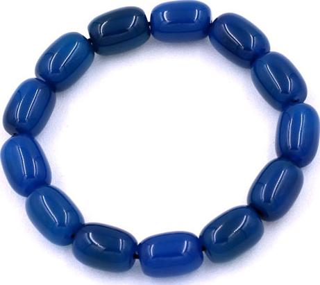 Vòng tay Lu Thống Thạch Anh Xanh Dương Bầu size 10mm x 14mm - hợp mệnh Mộc, mệnh Thủy